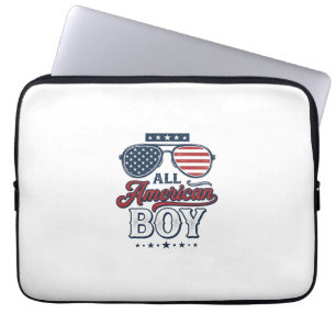 All American Pojke Patriotiska Solglasögon Tröja D Laptop Fodral
