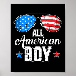 All American Pojke Usa Flagga Solglasögon För Matc Poster