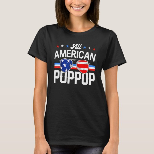 All American PopPop 4th of July Family Matching Su T Shirt (Framsida)