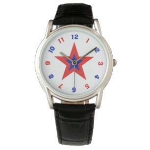 All-American Red and Blue Star Armbandsur