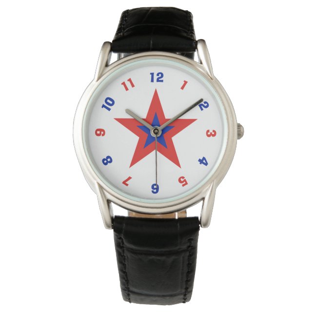 All-American Red and Blue Star Armbandsur (Framsida)