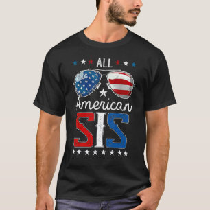 All American Sis 4 juli Matchande Kläder Familj T Shirt