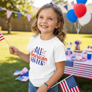 All American Sister 4:e juli T-Shirt för barn