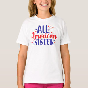 All American Sister 4:e juli T-Shirt för barn