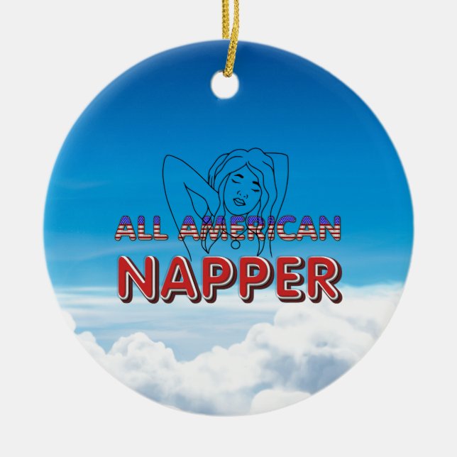 All American Sömnig Julgransprydnad Keramik (Framsidan)