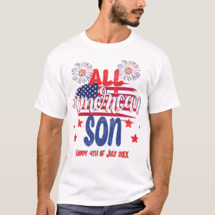 All American Son Red White och Blue 4 juli T Shirt