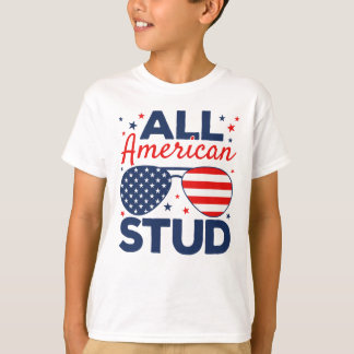 All American Stud, 4:e juli Tshirt för barn T Shirt