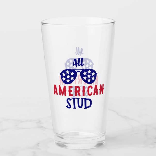 All American Stud Patriotiska Solglasögon Firande Glaskopp (Framsida)
