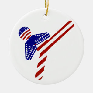 All-American TaeKwondo Kick Julgransprydnad Keramik