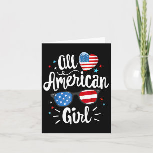 All American Tjej Kvinnor Amerikansk Flagga 4:e Ju Kort