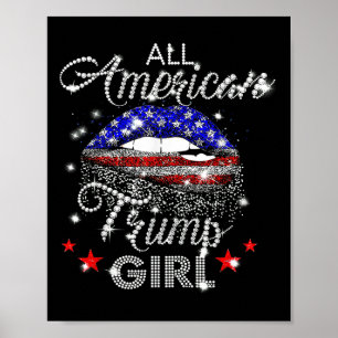 All American Trump Flicka Mun Diamant Poster