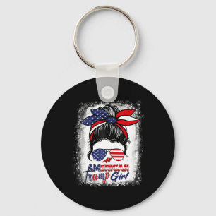 All American Trump Girl 4:e juli Messy Bun Pro Nyckelring