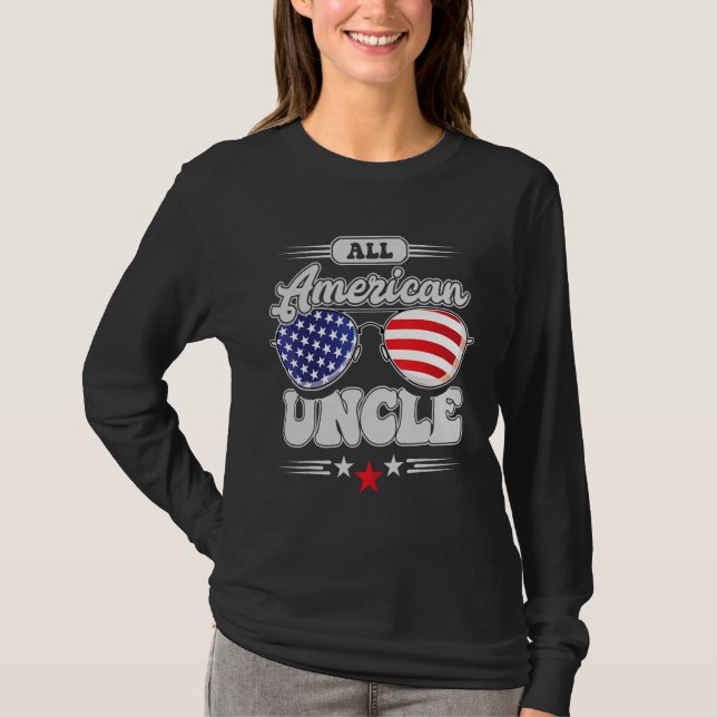 All American Uncle 4th Of July Family Matching T Shirt (Framsida)