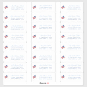 All-American USA Flagga 4:e Juli Gästadress Klistermärken