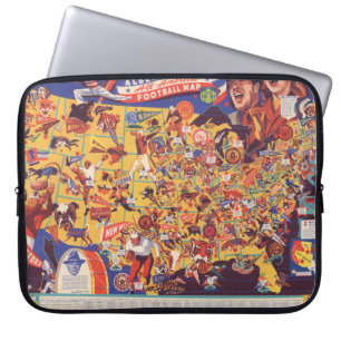 All-American Vintage Football Karta Laptop Fodral