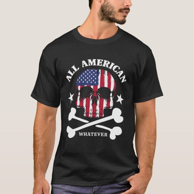 All American Whatever Fun 4th of July USA Flag Pir T Shirt (Framsida)