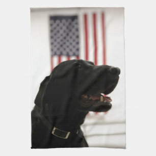 All-Amerikan svart Labrador Retriever Kökshandduk
