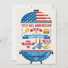 All Amerikansk 4:e Juli Grillfest Inbjudan