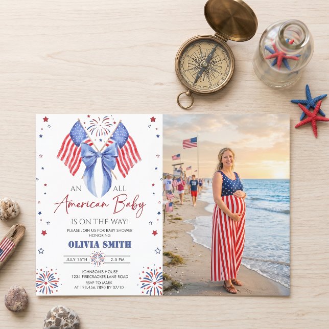 All Amerikansk Baby Shower Foto Inbjudan (Skapare uppladdad)