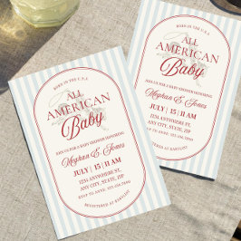 All Amerikansk Baby Shower Inbjudan, Patriotisk Fj Inbjudningar
