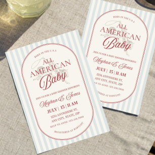 All Amerikansk Baby Shower Inbjudan, Patriotisk Fj Inbjudningar