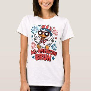 All Amerikansk Bror Patriotisk Anka 4:e Juli T Shirt