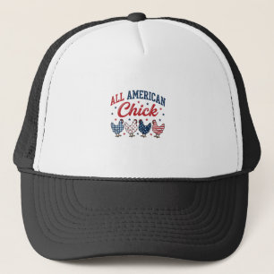 All Amerikansk Chick Patriotisk Kyckling T-Shirt D Keps