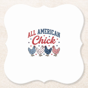 All Amerikansk Chick Patriotisk Kyckling T-Shirt D Underlägg Papper