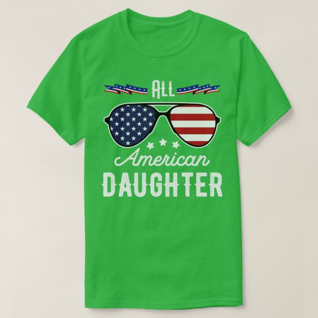 All amerikansk dotter 4:e juli-solglasögon (1) t shirt (Design framsida)
