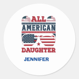 All amerikansk dotter ,4 juli runt klistermärke