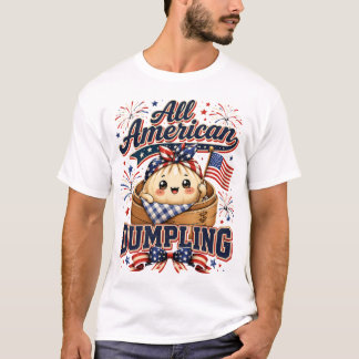 All Amerikansk Dumpling, Patriotisk Matgrafik T Shirt