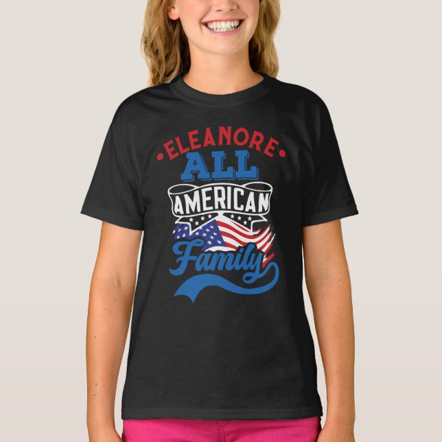 All amerikansk familj 4:e July patriotisk matchnin T Shirt (Framsida)