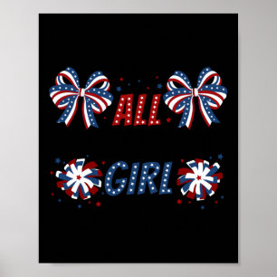 All amerikansk flicka 4 juli Coquette Bows America Poster