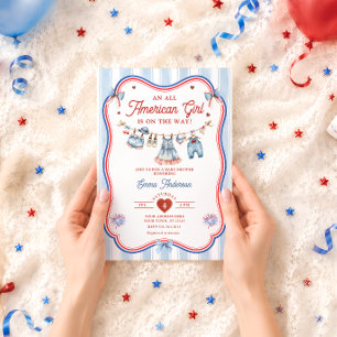 All Amerikansk Flickas Bebisbad Inbjudningar