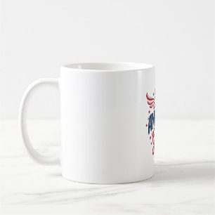All Amerikansk Flickig Patriotisk Vintage Vektor D Kaffemugg