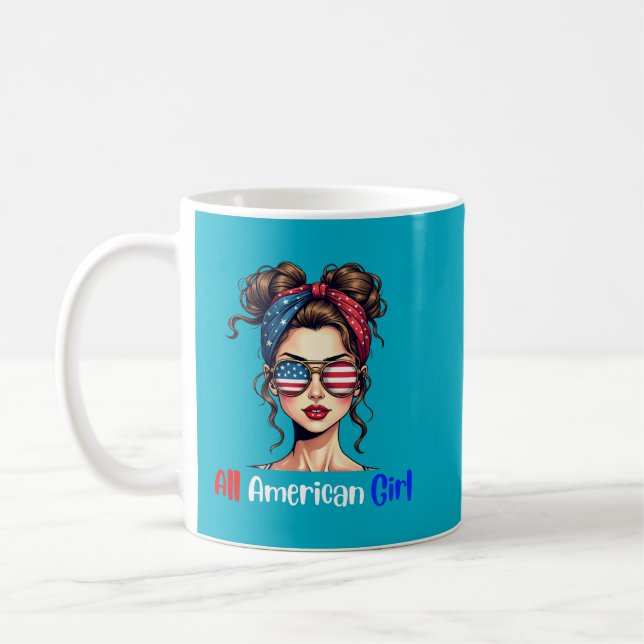 All Amerikansk Flicklandspatriotisk Kaffe Kaffemugg (Vänster)