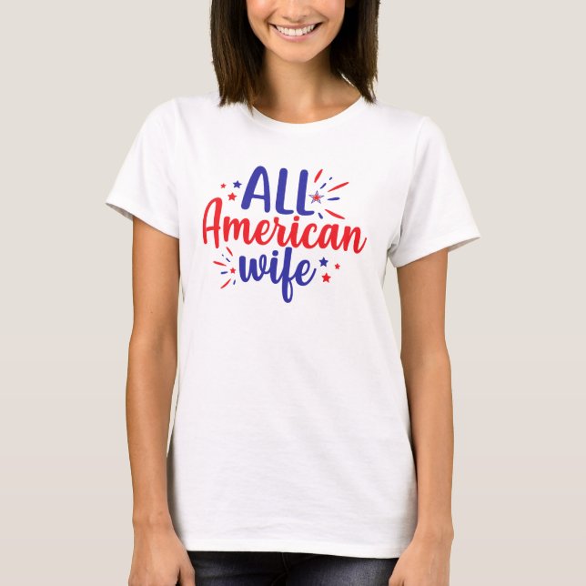 All amerikansk fru 4 juli T-Shirt (Framsida)