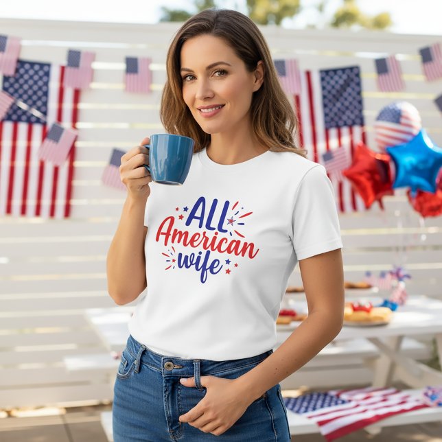 All amerikansk fru 4 juli T-Shirt (Skapare uppladdad)
