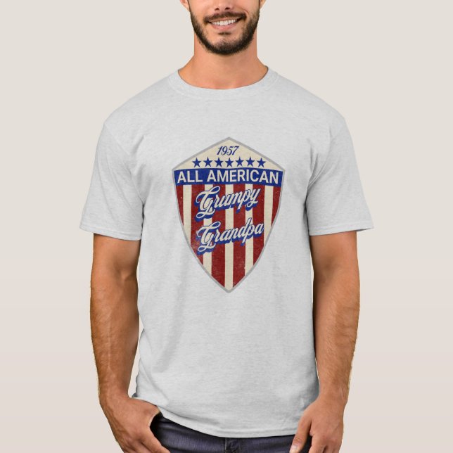 All amerikansk grinig farfar t shirt (Framsida)