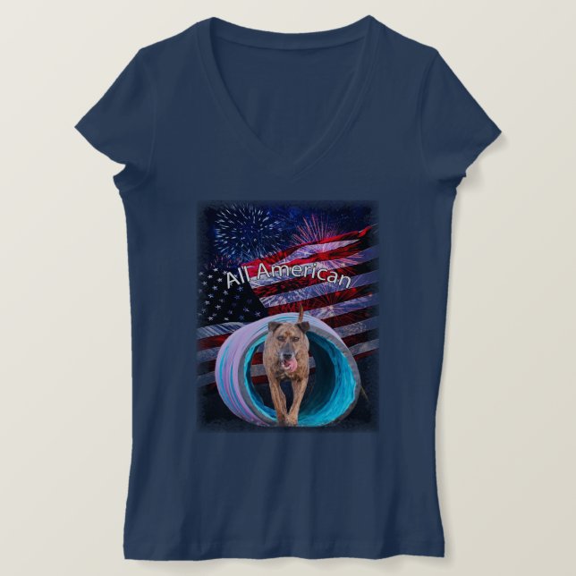 All amerikansk Hund T Shirt (Design framsida)