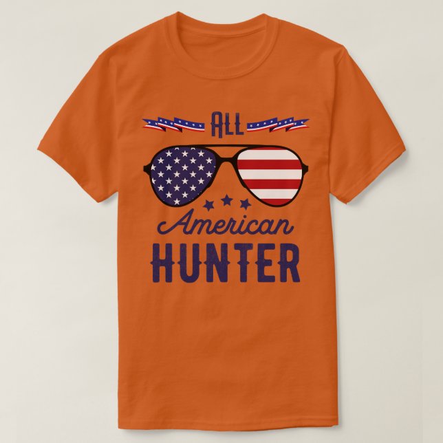 All amerikansk jakt 4:e juli Sunglass T Shirt (Design framsida)