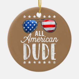All amerikansk kille 4:e juli Boys Kids Julgransprydnad Keramik