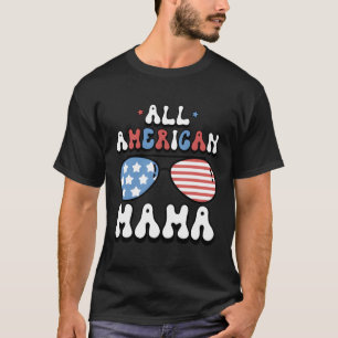 All amerikansk Mamma 4:e juli USA:s Flagga Sunglas T Shirt
