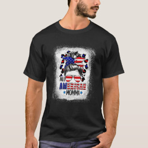 All amerikansk mamma Bleached Leopard Patriotic T Shirt
