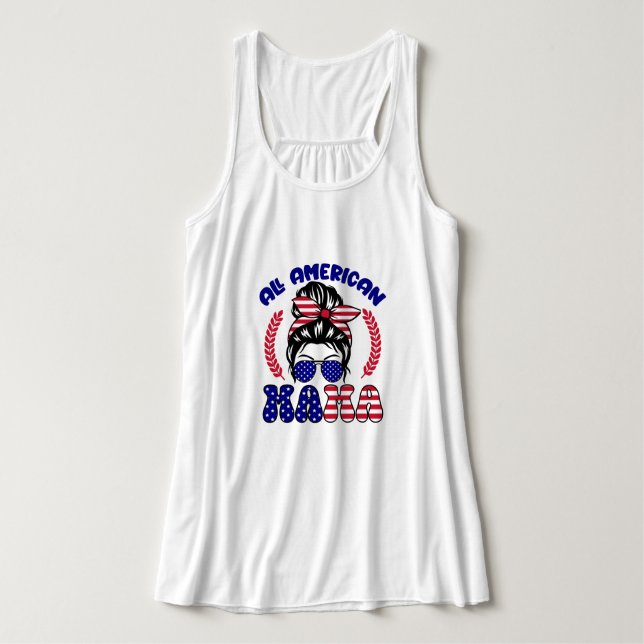 All amerikansk Mamma Linne Med Racerback (Design framsida)