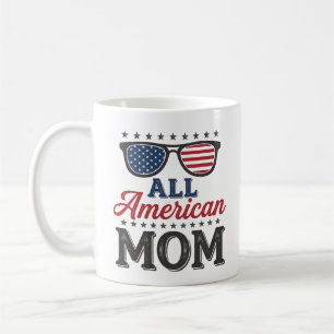 All Amerikansk Mamma Vintage Patriotisk Shirt Desi Kaffemugg