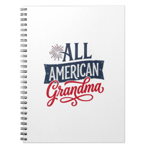 All Amerikansk Mormor Patriotisk Eldshow Design_1 Anteckningsbok