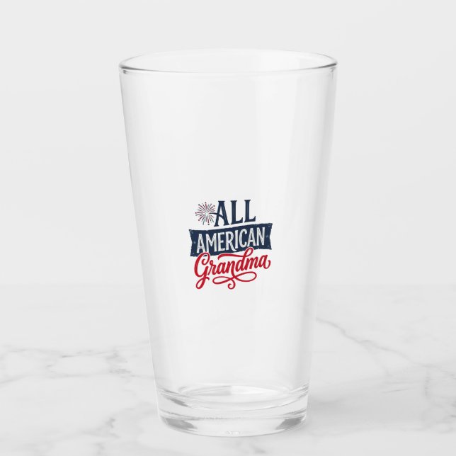 All Amerikansk Mormor Patriotisk Eldshow Design_1 Glaskopp (Framsida)