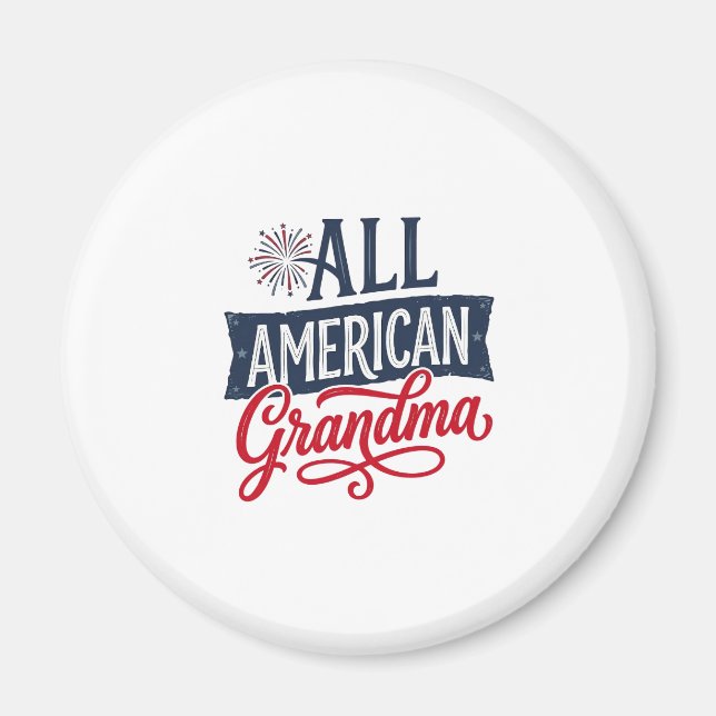 All Amerikansk Mormor Patriotisk Eldshow Design_1 Magnet (Framsidan)