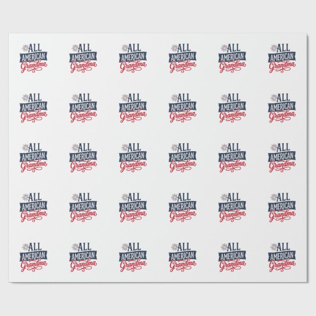 All Amerikansk Mormor Patriotisk Eldshow Design_1 Presentpapper (Platt)